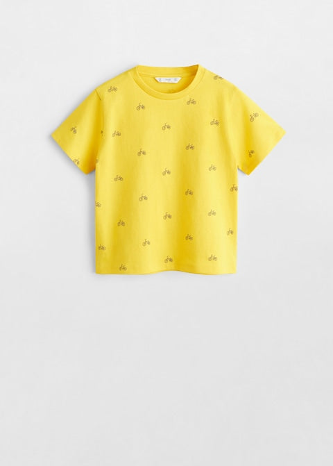 Printed cotton-blend t-shirt