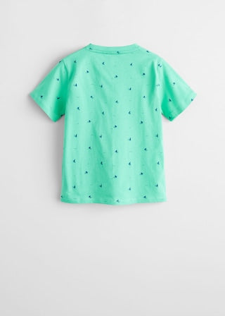 Printed cotton-blend t-shirt