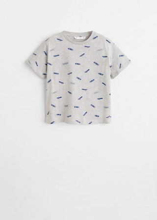 Printed cotton-blend t-shirt