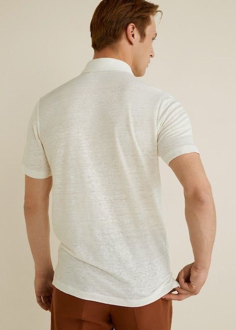 100% linen polo shirt