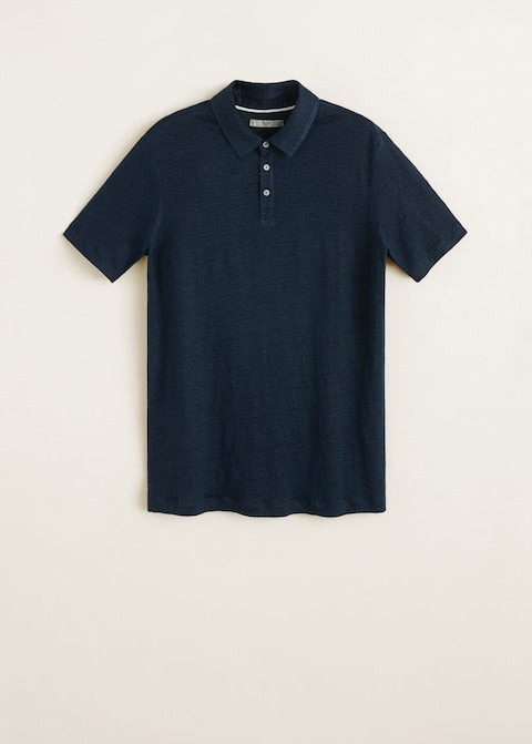 100% linen polo shirt