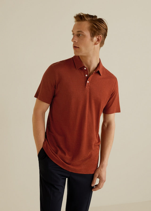 100% linen polo shirt