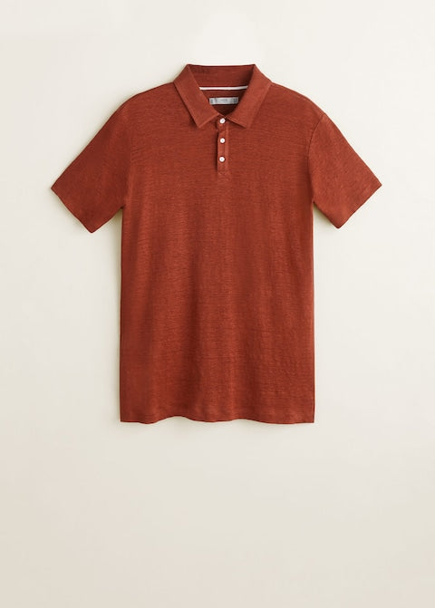 100% linen polo shirt