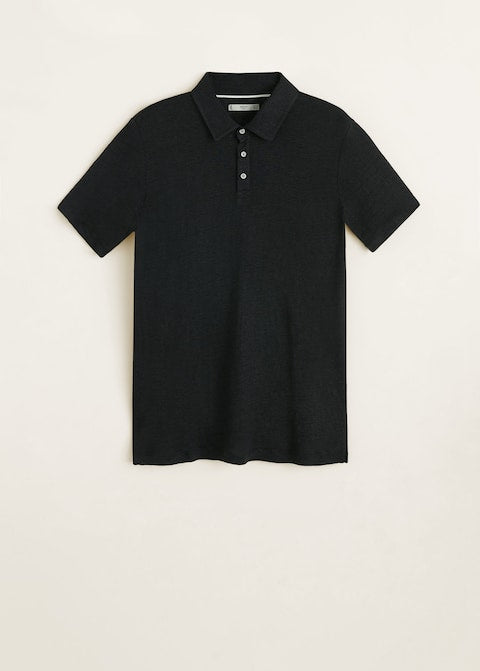 100% linen polo shirt