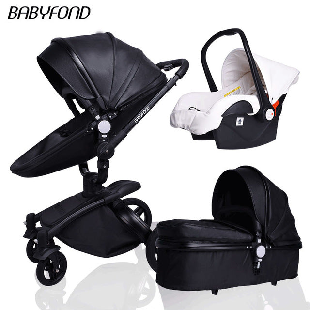 Fast shipping ! luxurious 3 in 1 baby stroller aluminium alloy baby