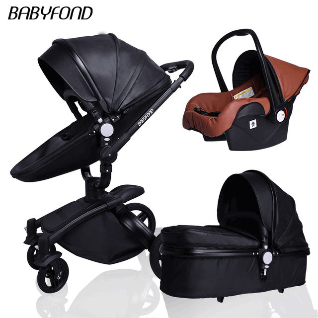 Fast shipping ! luxurious 3 in 1 baby stroller aluminium alloy baby
