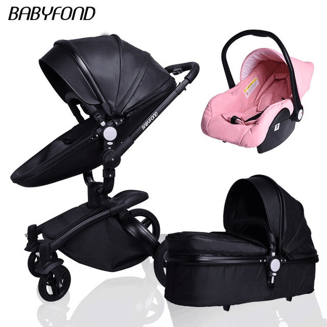 Fast shipping ! luxurious 3 in 1 baby stroller aluminium alloy baby
