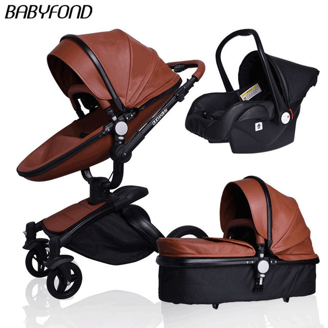 Fast shipping ! luxurious 3 in 1 baby stroller aluminium alloy baby