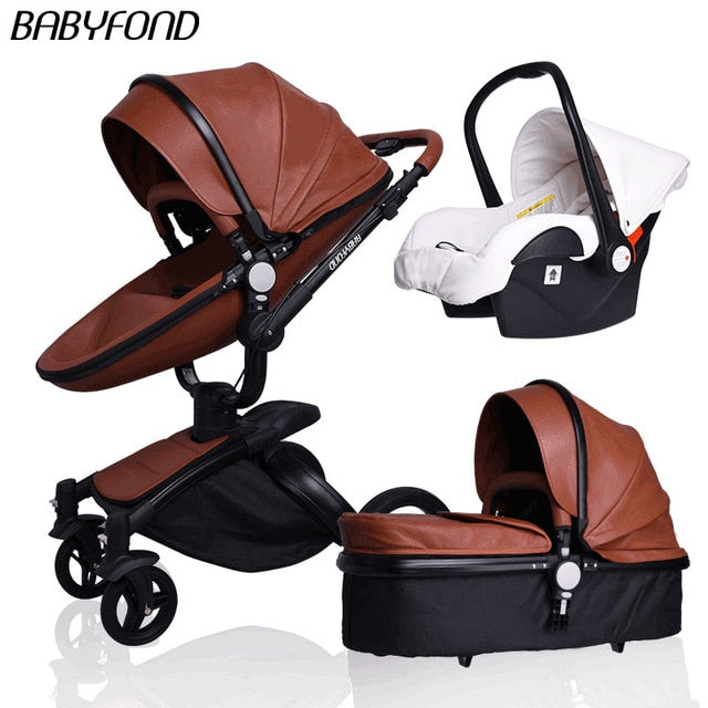 Fast shipping ! luxurious 3 in 1 baby stroller aluminium alloy baby