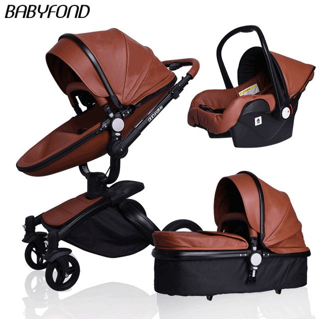 Fast shipping ! luxurious 3 in 1 baby stroller aluminium alloy baby