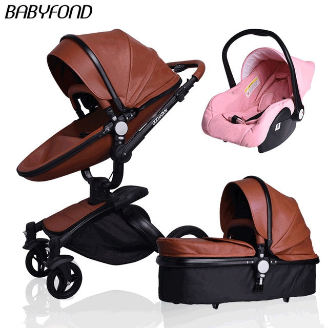 Fast shipping ! luxurious 3 in 1 baby stroller aluminium alloy baby