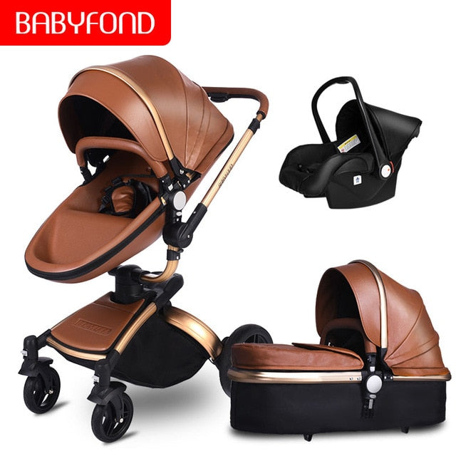 Fast shipping ! luxurious 3 in 1 baby stroller aluminium alloy baby