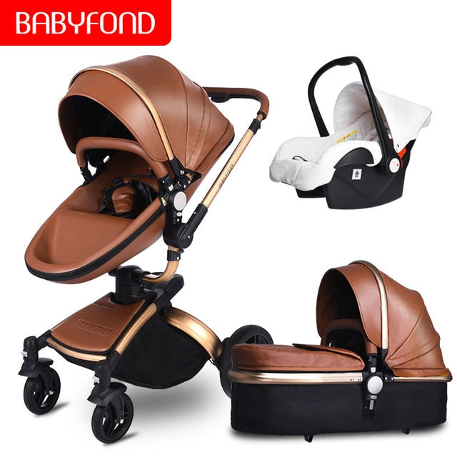 Fast shipping ! luxurious 3 in 1 baby stroller aluminium alloy baby