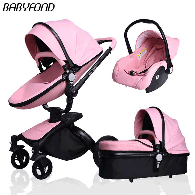 Fast shipping ! luxurious 3 in 1 baby stroller aluminium alloy baby