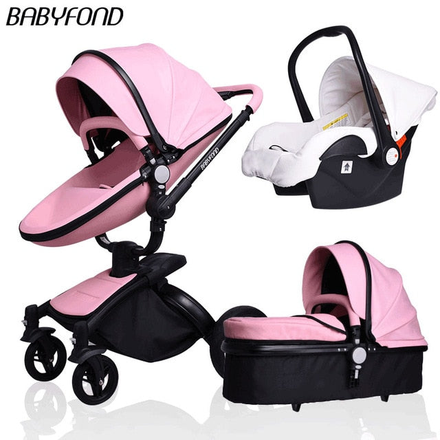 Fast shipping ! luxurious 3 in 1 baby stroller aluminium alloy baby