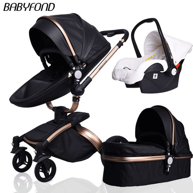 Fast shipping ! luxurious 3 in 1 baby stroller aluminium alloy baby