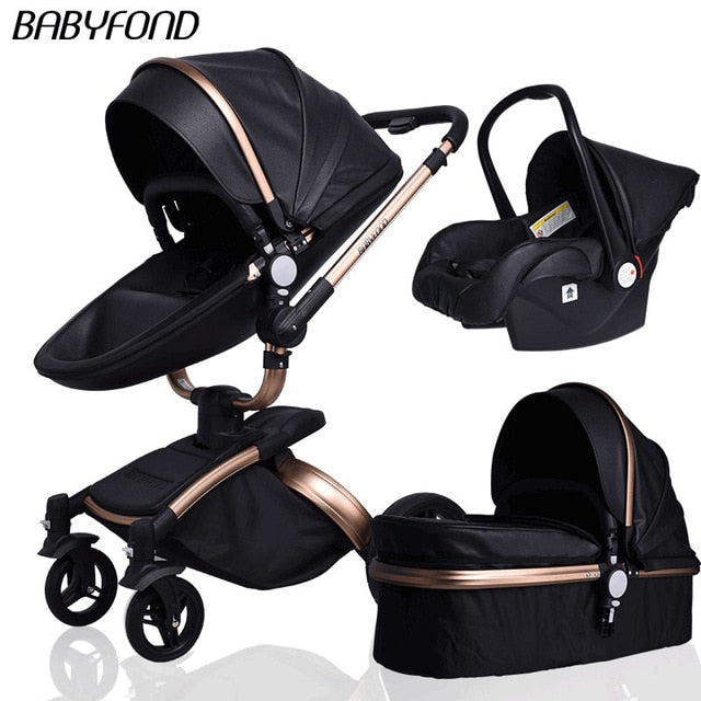 Fast shipping ! luxurious 3 in 1 baby stroller aluminium alloy baby