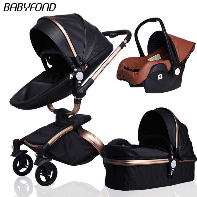 Fast shipping ! luxurious 3 in 1 baby stroller aluminium alloy baby
