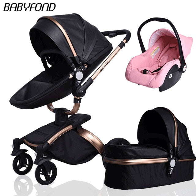 Fast shipping ! luxurious 3 in 1 baby stroller aluminium alloy baby