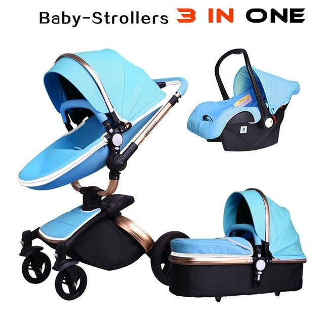 Fast shipping ! luxurious 3 in 1 baby stroller aluminium alloy baby