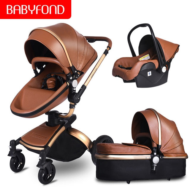 Fast shipping ! luxurious 3 in 1 baby stroller aluminium alloy baby
