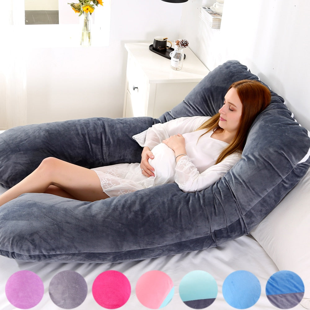Soft Fleece Pregnant Pillowcase Gravida U Type Lumbar Pillow
