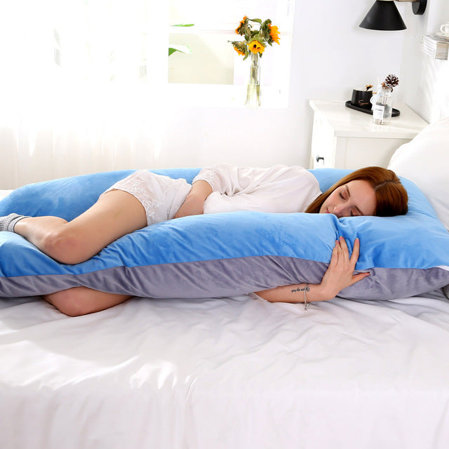 Soft Fleece Pregnant Pillowcase Gravida U Type Lumbar Pillow