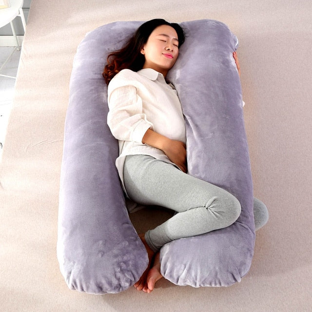 Soft Fleece Pregnant Pillowcase Gravida U Type Lumbar Pillow