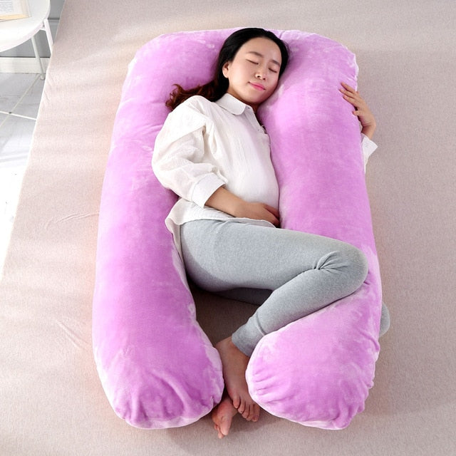 Soft Fleece Pregnant Pillowcase Gravida U Type Lumbar Pillow