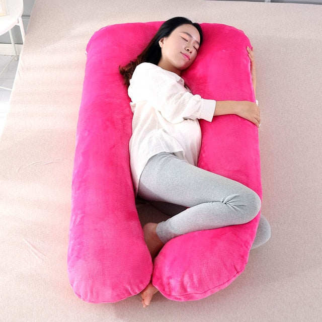 Soft Fleece Pregnant Pillowcase Gravida U Type Lumbar Pillow
