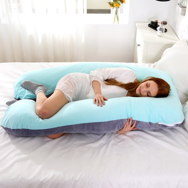 Soft Fleece Pregnant Pillowcase Gravida U Type Lumbar Pillow
