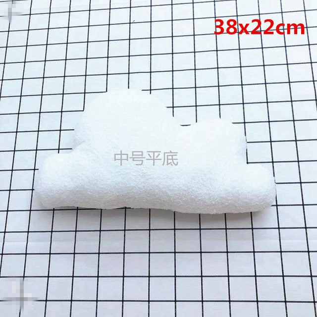 Lovely Gray White Cloud Shaped Pillow Cushion Stuffed