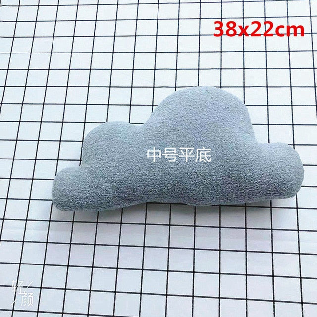 Lovely Gray White Cloud Shaped Pillow Cushion Stuffed