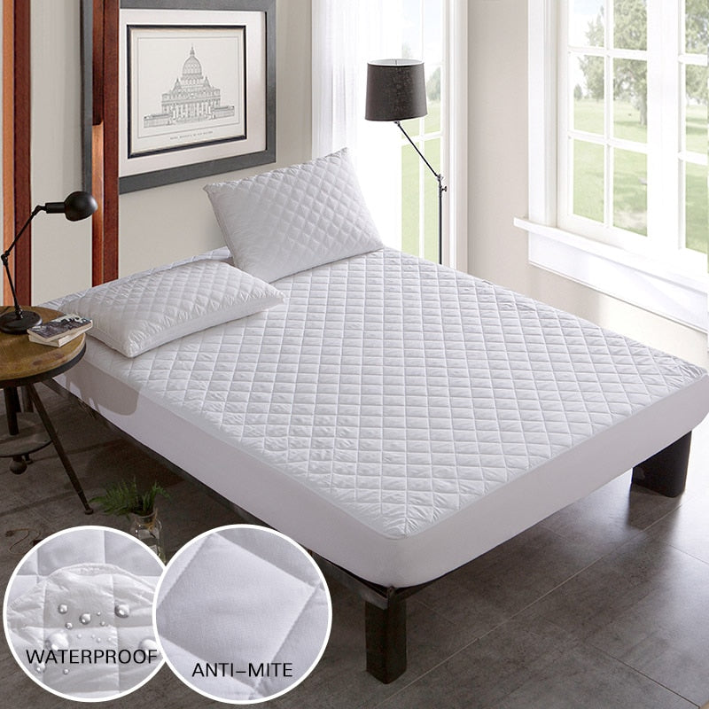 Bed Cover Brushed Fabric Quilted Mattress Protector Waterproof Mattress Topper for Bed
