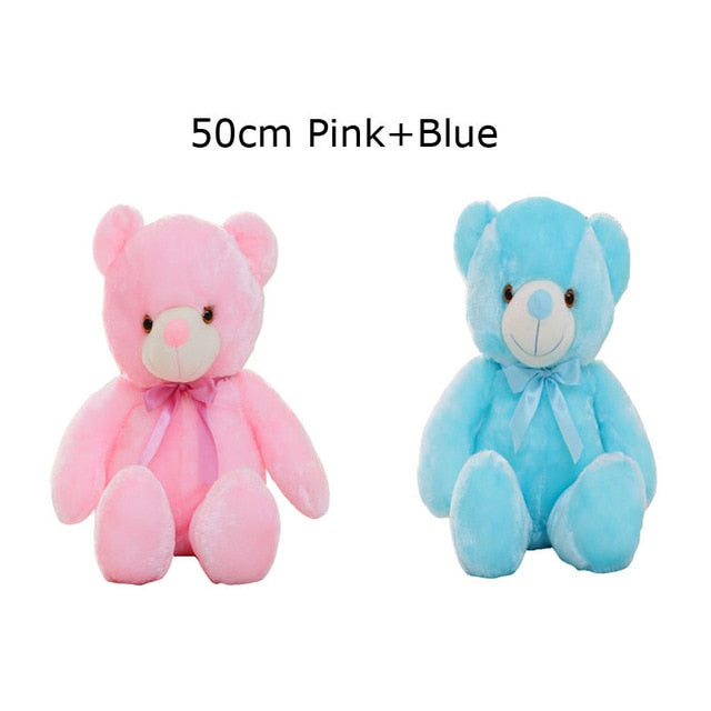 LED Teddy Bear Stuffed Animal Plush Toy Colorful Glowing Teddy Bear Christmas Gift for Kid
