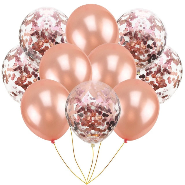 10pcs/pack Inflatable Ball Toy 10 inch Birthday Wedding Pink Rose Gold