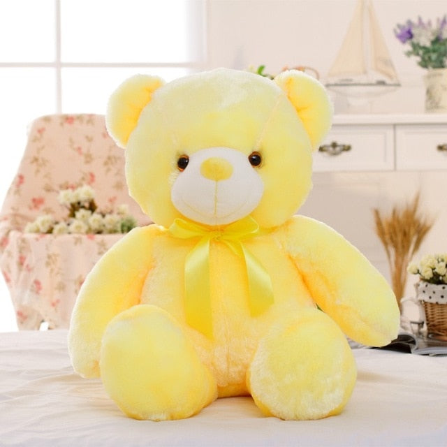 LED Teddy Bear Stuffed Animal Plush Toy Colorful Glowing Teddy Bear Christmas Gift for Kid