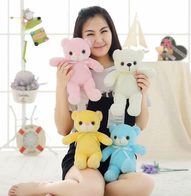 LED Teddy Bear Stuffed Animal Plush Toy Colorful Glowing Teddy Bear Christmas Gift for Kid