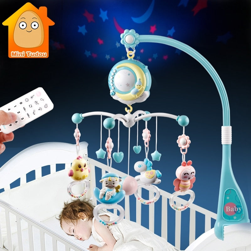 Baby Rattles Crib Mobiles Toy Holder Rotating Crib