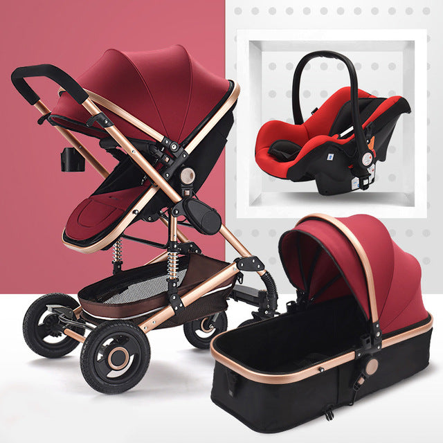 Multifunctional 3 in 1 Baby Stroller High Landscape Stroller