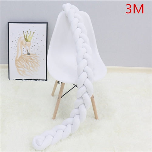 1M/2M/3M Baby Bumper Bed Braid Knot Pillow Cushion Bumper