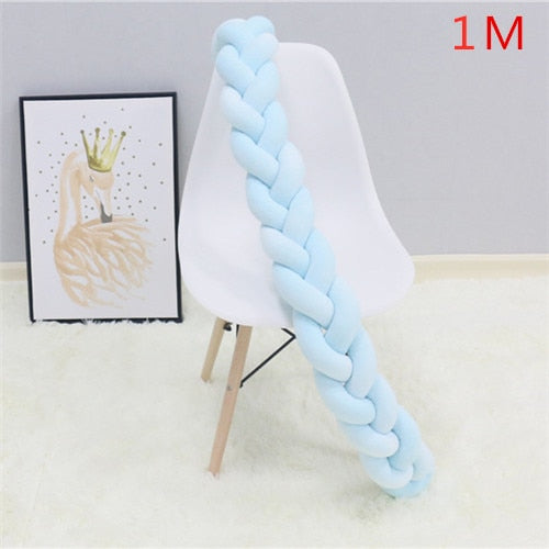 1M/2M/3M Baby Bumper Bed Braid Knot Pillow Cushion Bumper