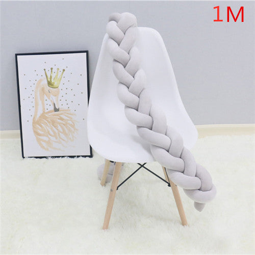 1M/2M/3M Baby Bumper Bed Braid Knot Pillow Cushion Bumper