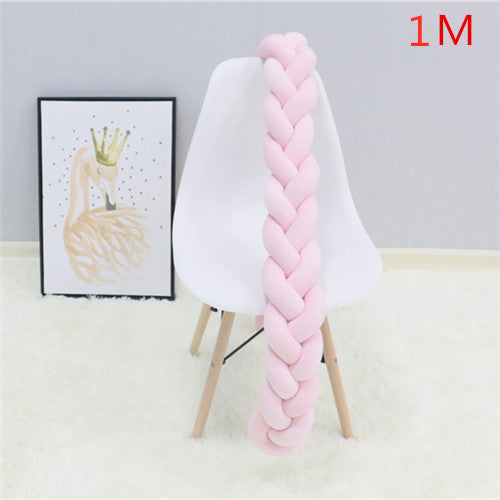 1M/2M/3M Baby Bumper Bed Braid Knot Pillow Cushion Bumper